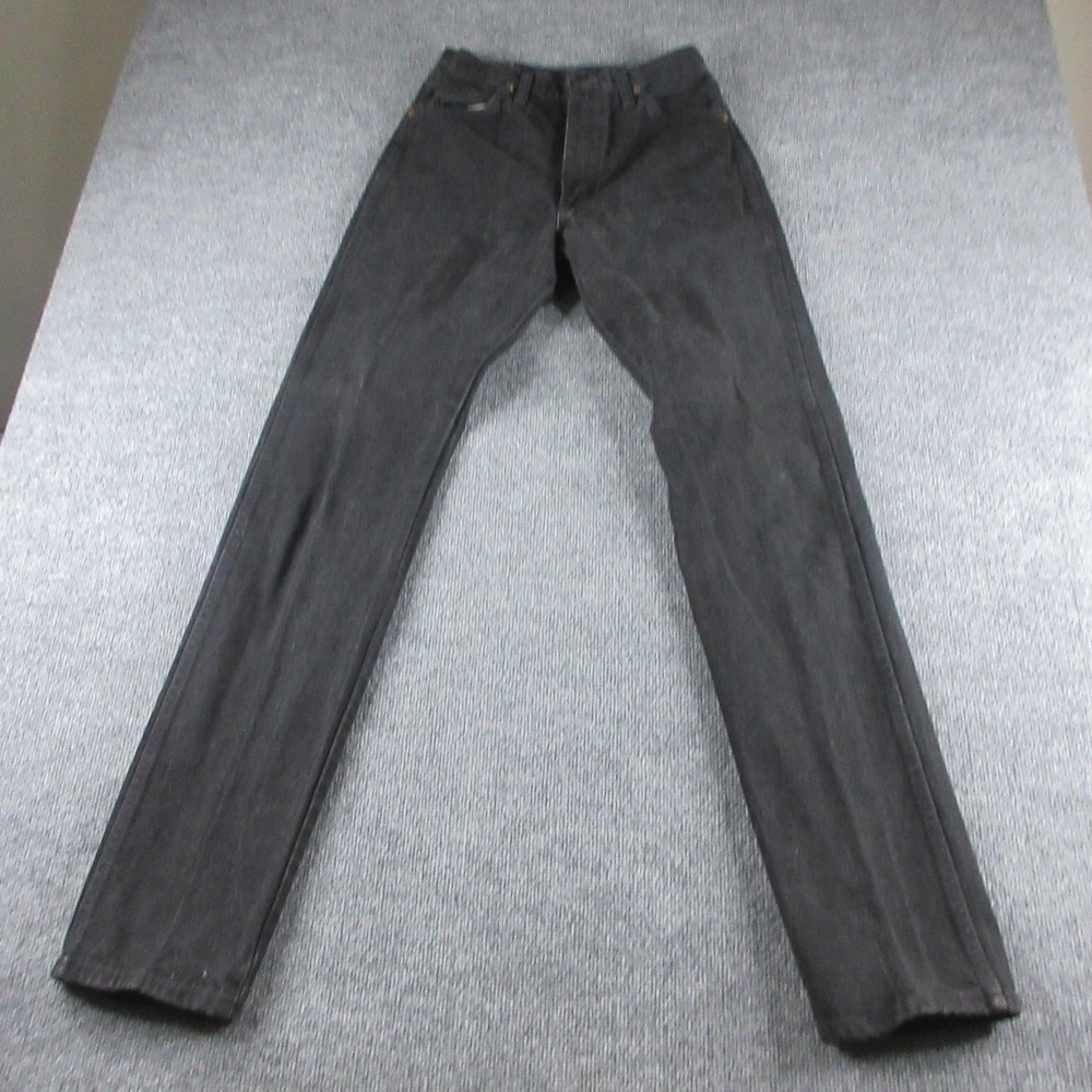 Vintage Wrangler Jeans Womens 11x36 Black Dark Wash Straight USA Denim 90s